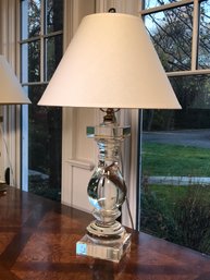 (2 Of 2) Paid $975 Each - RESTORATION HARDWARE Crystal Baluster Lamp With RH Shade - Spectacular Table Lamp !