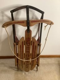 Vintage Speedway Wooden Sled