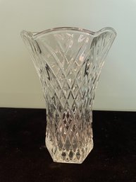 Cut Glass Hexagonal Vase