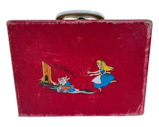 VINTAGE 1951 DISNEY ALICE IN WONDERLAND TOY LUGGAGE - VANITY - BY NEEVEL -