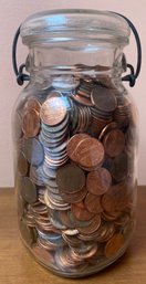 Ball Jar Full Of Pennies