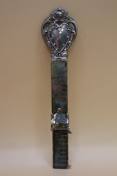 Antique Sterling Silver Heart Sewing Measure Hem Ruler