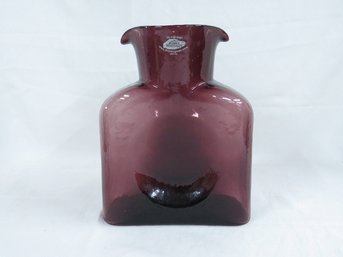 Gorgeous Amethyst Colored Double Spouted Glass Water Pitcher By Blenko