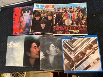 Group Of 7 Beatles Vinyl Records