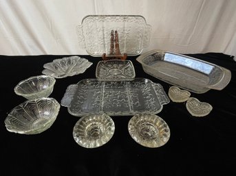 Lot Of Crystal Serving Trays