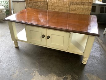 White And Wood Coffee Table With Storage