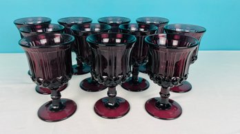 Vintage Amethyst Glass Goblets - Set Of 11