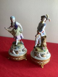 Victorian Nippon China Man And Women Figurine Set