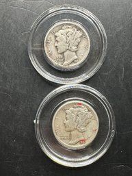 2 Mercury Dimes 1941, 1941-D