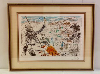 Salvador Dali Lithograph Don Quixote The Golden Age