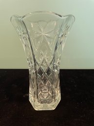 Floral Star Pressed Glass Vase