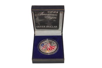 1999 Colorized American Silver Eagle 1 Oz With Box And COA