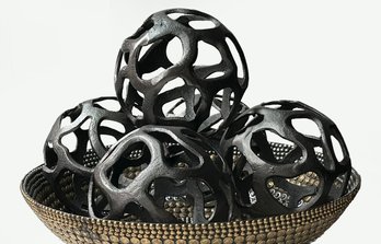 A Series Of Modern Art Metal Decorative Spheres