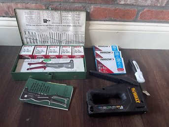 Marson Rivet Set, Dewalt Staple Gun & Arrow Staple Pull