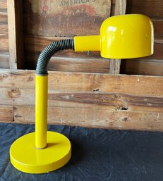 Vintage Yellow 1970's Gooseneck Table / Desk Lamp