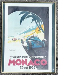 A Retro 1933 Monaco Grand Prix Poster