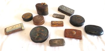 Collection Of Antique Snuff Boxes And Trinket Boxes