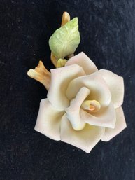 3D Vintage Hand Painted & Hand Made Ivory Rose Porcelain