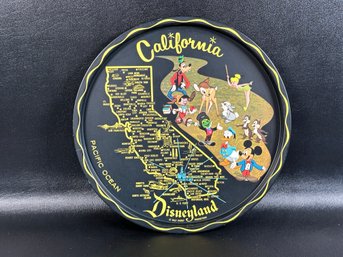 A Fun Vintage California & Disneyland Tray In Metal