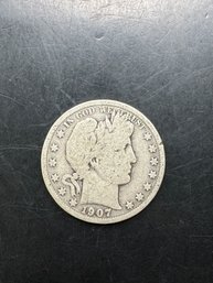 1907-D Barber Silver Half Dollar