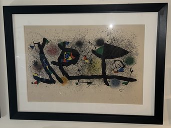 Fantastic 1974 JOAN MIRO 'SCULPTURES' Surrealist Lithograph- Gallery Framed In Excellent Condition