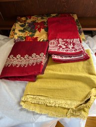 Grouping Of Red & Gold Tablecloths