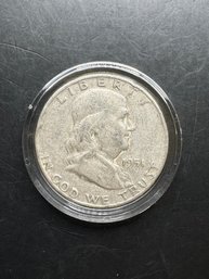 1951-D Benjamin Franklin Silver Half Dollar