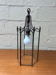 Vintage 1920s Glass Hall Lantern Light Fixture