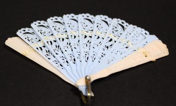 Vintage Child's Or Doll's Celluloid Pink And Blue Plastic Fan