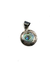 Vintage Sterling Silver Abalone Pendant