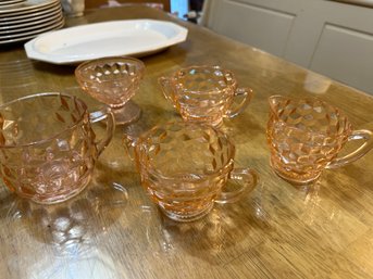 Pink Depression Glass Pitchers And Sugar Bowls