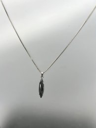 Sterling Silver Necklace With Hematite Pendant