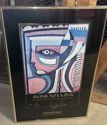Hand Signed And Numbered ANTHONY QUINN CUBIST-STYLE GALLERY/MUSEUM EXHIBITION POSTER