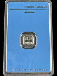 1 Gram Palladium Bar - Argor-Heraeus (Carded)