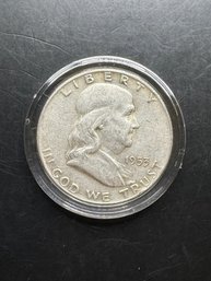 1953-D Benjamin Franklin Silver Half Dollar