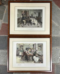 A Pair Of 19th Century English Hand Colored Lithographs