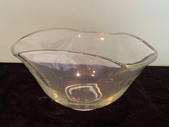 Vintage Clear Glass Tricorner Bowl