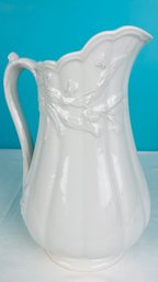 Antique White Ironstone Water Pitcher