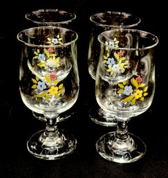 Vintage Perennial Wine Glasses By Pfaltzgraff