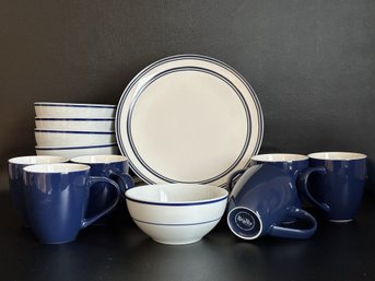 An Assortment Of Compatible Dinnerware In Blue & White