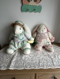 Pair Of Nylon Stuffed Bunnies