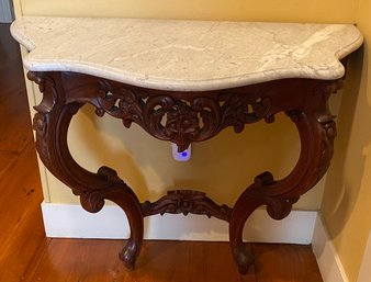 Marble Top Mahogany Console Table