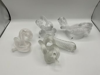 Lot Of Twisted Glass Sculptures