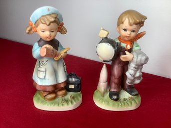 Erich Stauffer Boy And Girl Figurine Lot