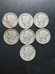 7 Mercury Dimes Miscellaneous Dates