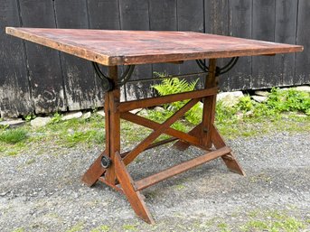 A Stunning 19th Century Drafting Table - Cast Iron Hardware