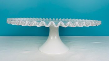 Vintage Fenton Milk Glass Pedestal Cake Stand