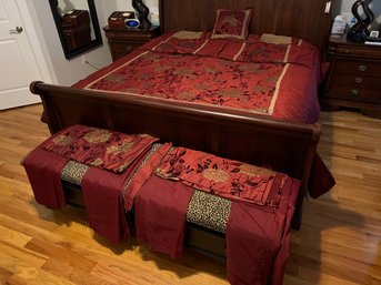 King Size Comforter With 2 Matching Curtains, Pillow, And 2 Pillowcases