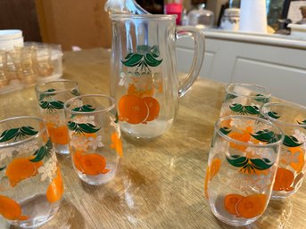 Vintage Orange Juice Set -  Bartlett Collins 1950's