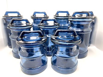 9 Heavy Glass Jars With Lids, 3 Sizes
